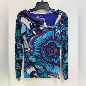 Desigual Multicolor Floral Long Sleeve Top size S